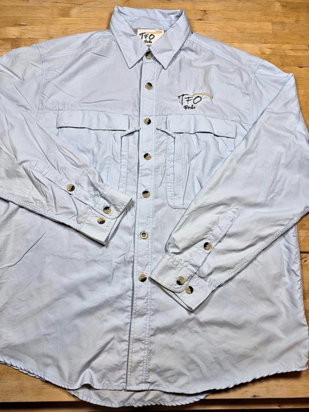 TFO Rods long sleeve fishing shirt Fishing Shirt Blue Size Large